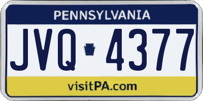 PA license plate JVQ4377