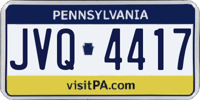 PA license plate JVQ4417