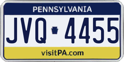 PA license plate JVQ4455