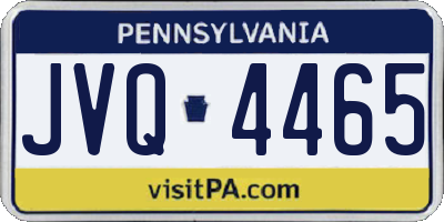 PA license plate JVQ4465