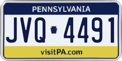 PA license plate JVQ4491