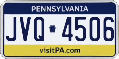 PA license plate JVQ4506