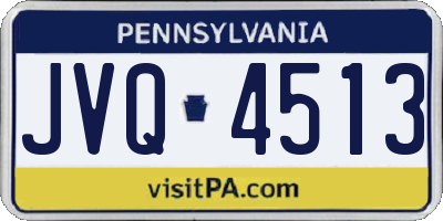 PA license plate JVQ4513