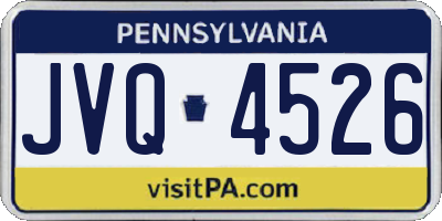 PA license plate JVQ4526