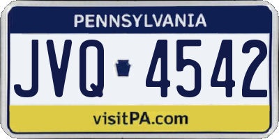 PA license plate JVQ4542