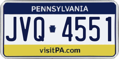 PA license plate JVQ4551