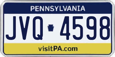 PA license plate JVQ4598