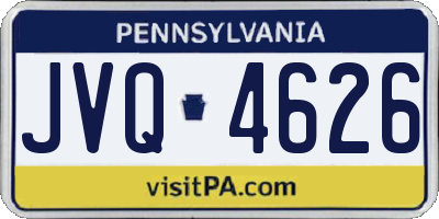 PA license plate JVQ4626