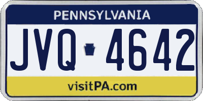 PA license plate JVQ4642