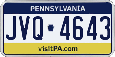 PA license plate JVQ4643
