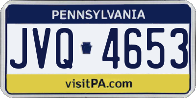 PA license plate JVQ4653