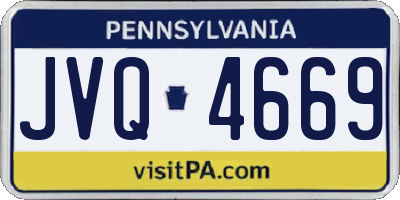 PA license plate JVQ4669