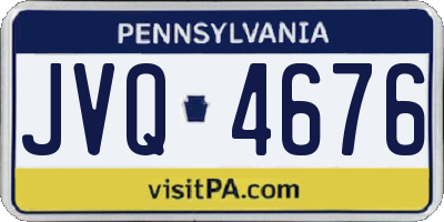 PA license plate JVQ4676