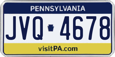 PA license plate JVQ4678