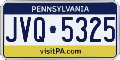 PA license plate JVQ5325
