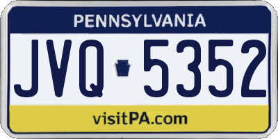 PA license plate JVQ5352