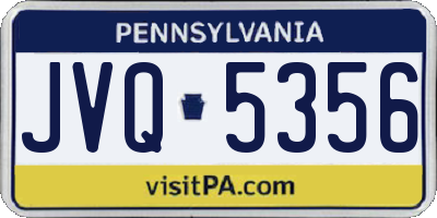 PA license plate JVQ5356