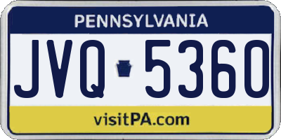 PA license plate JVQ5360