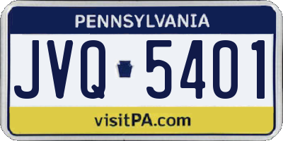 PA license plate JVQ5401