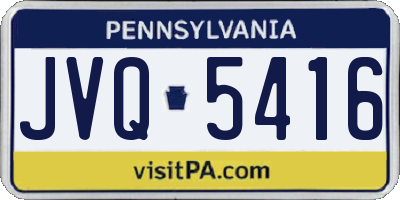 PA license plate JVQ5416