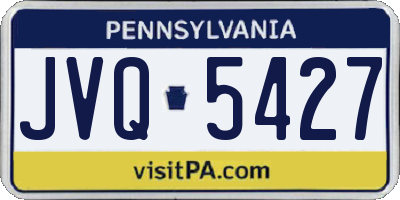 PA license plate JVQ5427