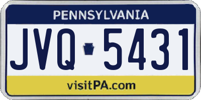 PA license plate JVQ5431
