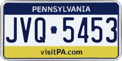 PA license plate JVQ5453