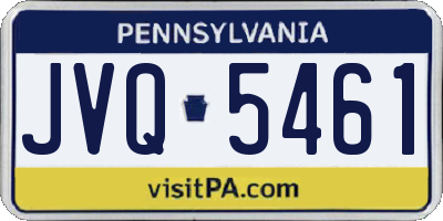PA license plate JVQ5461