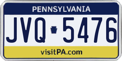 PA license plate JVQ5476