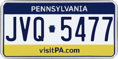 PA license plate JVQ5477