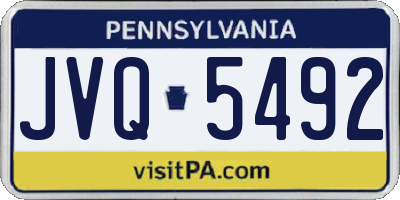 PA license plate JVQ5492