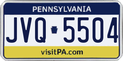 PA license plate JVQ5504