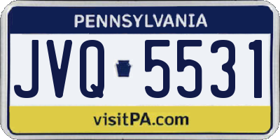 PA license plate JVQ5531