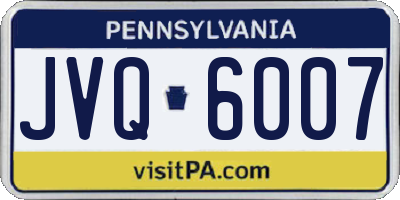 PA license plate JVQ6007