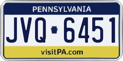 PA license plate JVQ6451