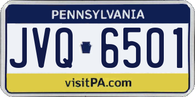 PA license plate JVQ6501