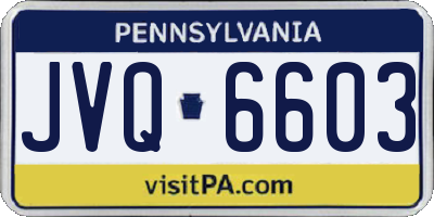 PA license plate JVQ6603