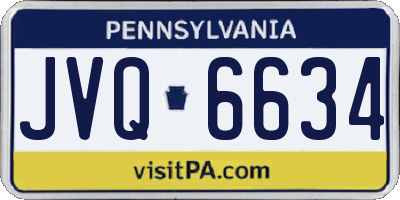 PA license plate JVQ6634