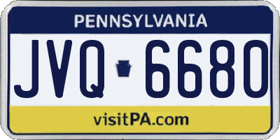PA license plate JVQ6680