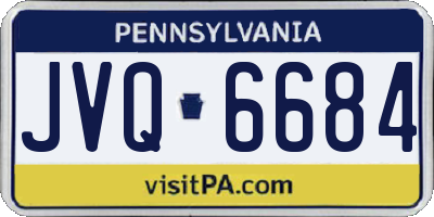 PA license plate JVQ6684