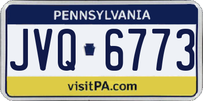 PA license plate JVQ6773