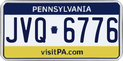PA license plate JVQ6776
