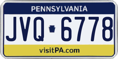 PA license plate JVQ6778