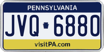 PA license plate JVQ6880