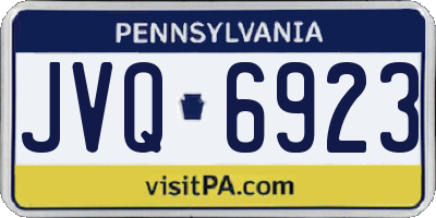 PA license plate JVQ6923