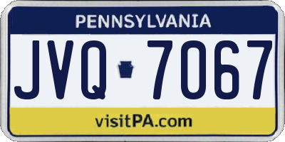 PA license plate JVQ7067