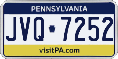 PA license plate JVQ7252