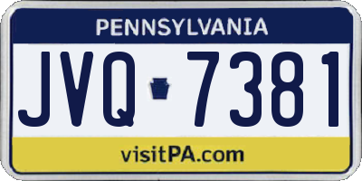 PA license plate JVQ7381