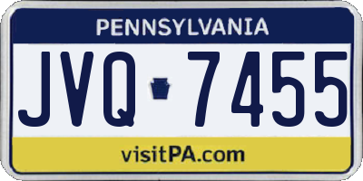 PA license plate JVQ7455