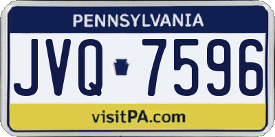 PA license plate JVQ7596